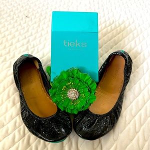 Tieks obsidian black patent leather